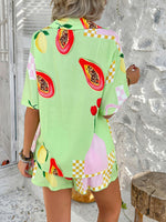 Pompeii Print Casual Holiday Style Floral Contrast Shorts & Top Co-ord Set