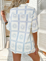 Pompeii Print Casual Holiday Style Floral Contrast Shorts & Top Co-ord Set