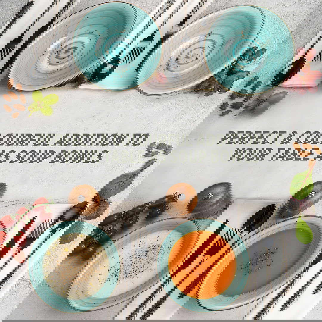 Porcelain Soup-Cereal Bowl Pebble Sea Green 18cm