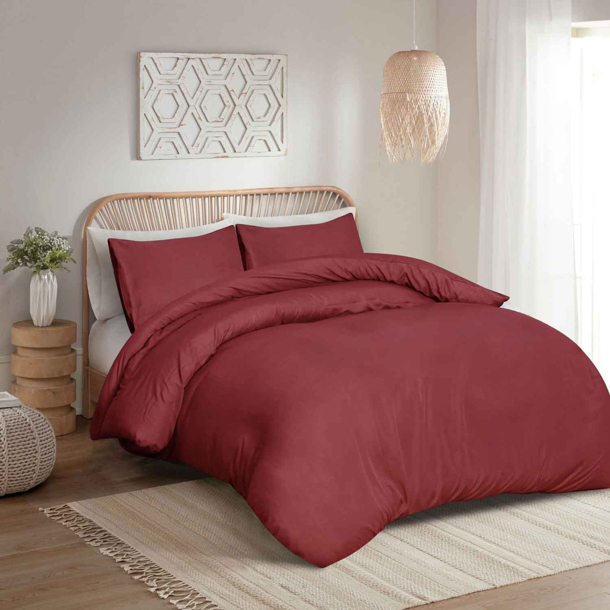 Premium Quality Duvet Cover Set Burgundy