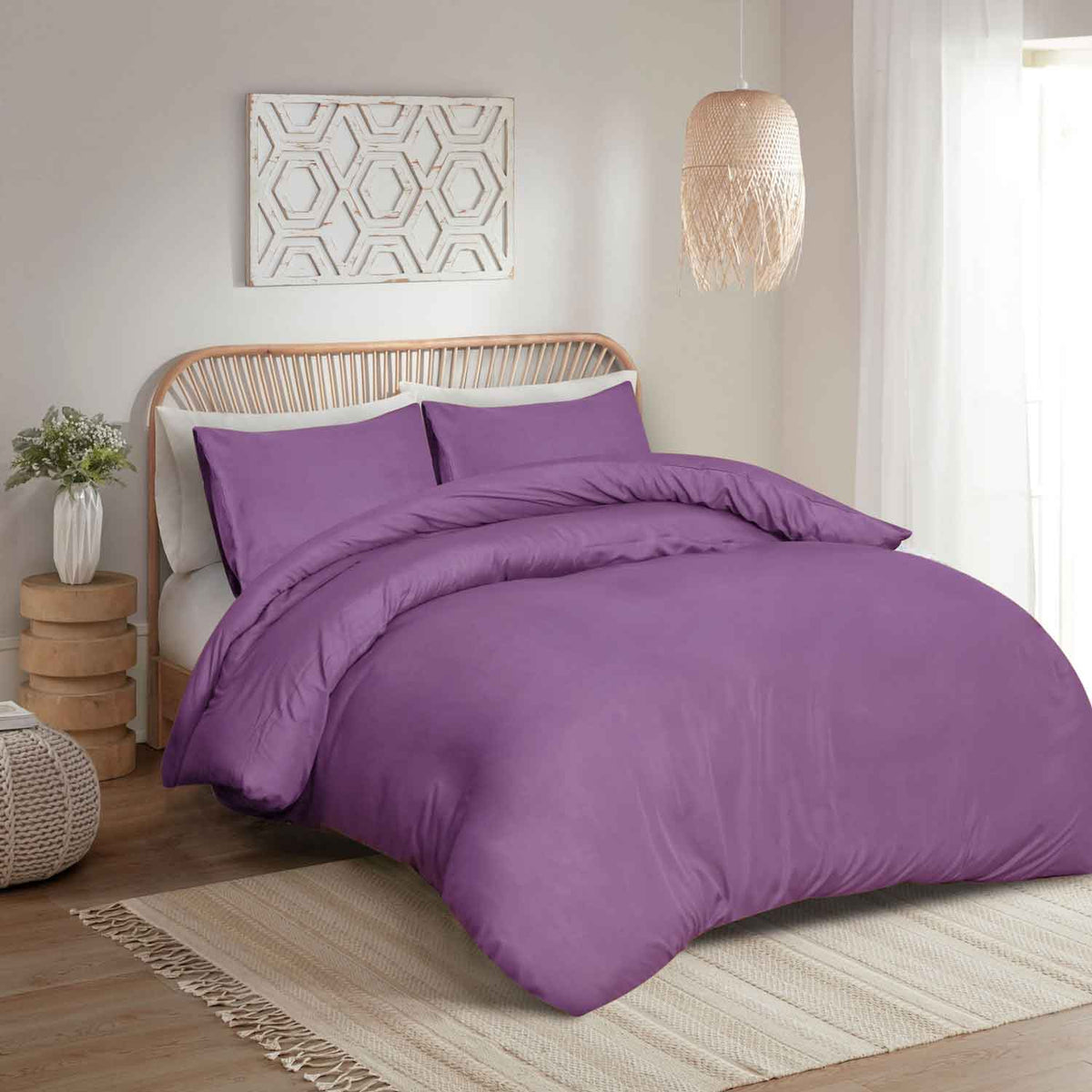 Premium Quality Duvet Cover Set Purple Super King