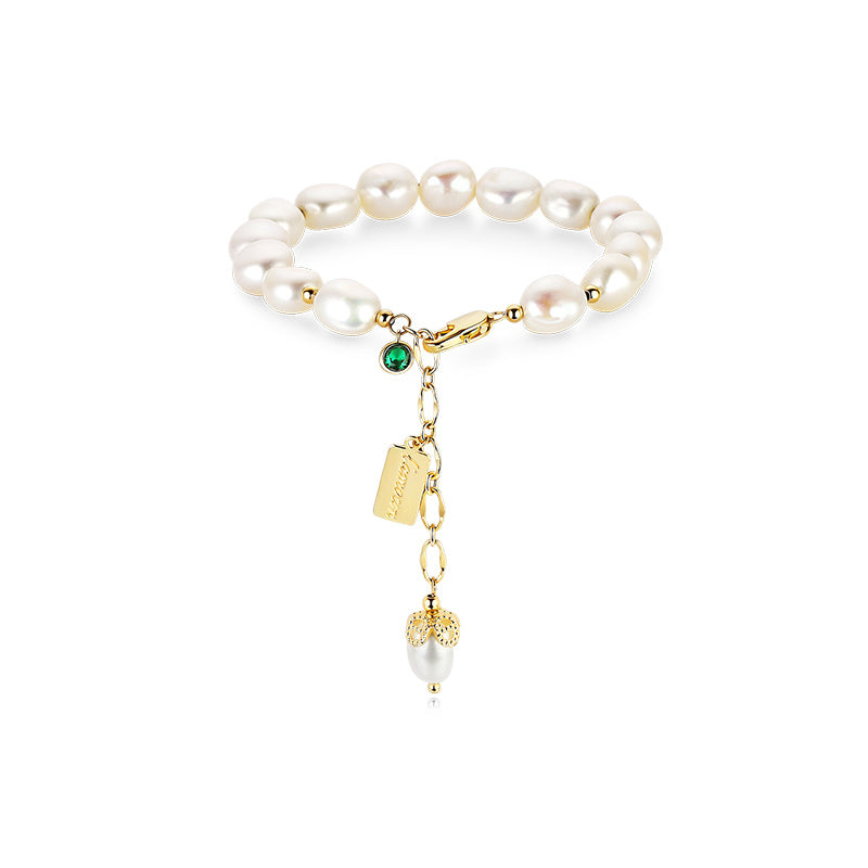 Primrose Natural Pearl & Emerald Zircon Bracelet