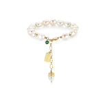Primrose Natural Pearl & Emerald Zircon Bracelet