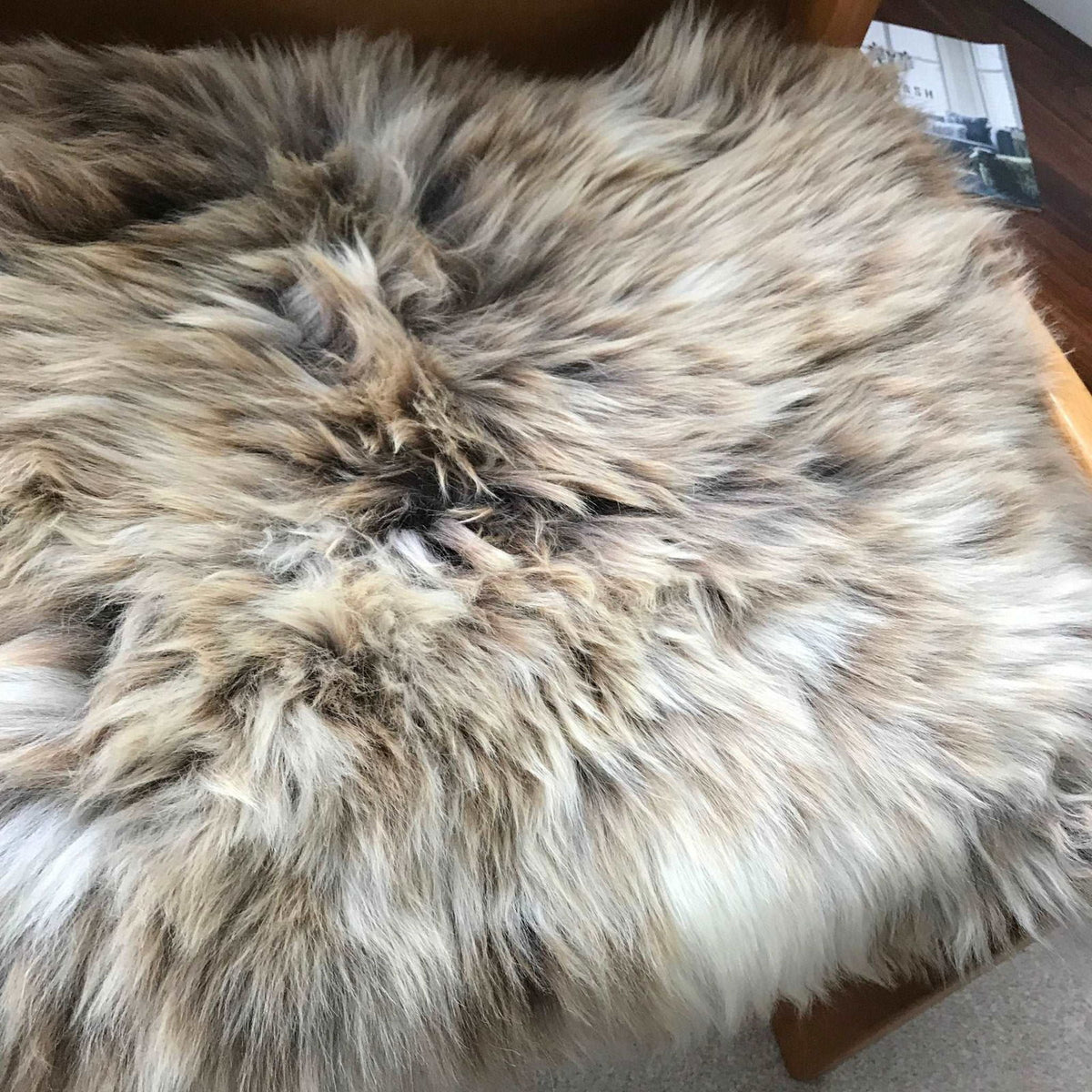 Rare Breed British Sheepskin Seat Cover Natural Melange ::: Square 37cm