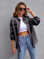 Raw Edge Ripped Denim Casual Jacket