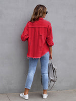 Raw Edge Ripped Denim Casual Jacket