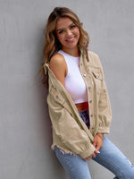 Raw Edge Ripped Denim Casual Jacket