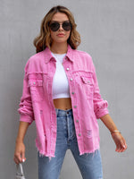 Raw Edge Ripped Denim Casual Jacket