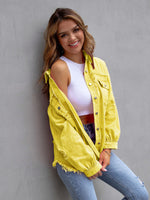 Raw Edge Ripped Denim Casual Jacket