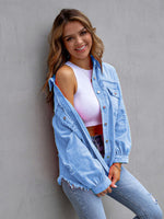 Raw Edge Ripped Denim Casual Jacket