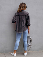 Raw Edge Ripped Denim Casual Jacket