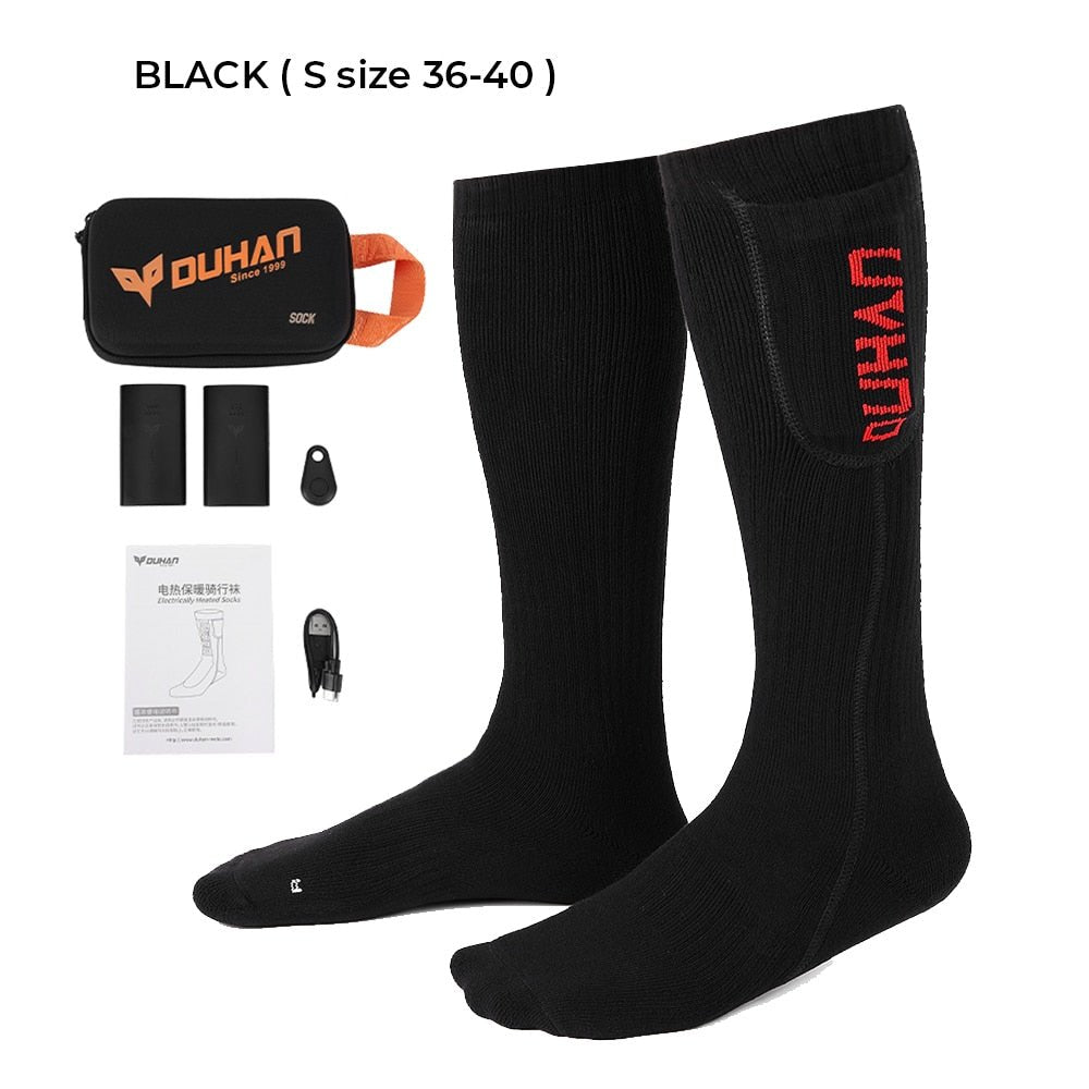 Rechargeable Heated Socks | Remote Control S SIZE (36-40) - Black Red Heated