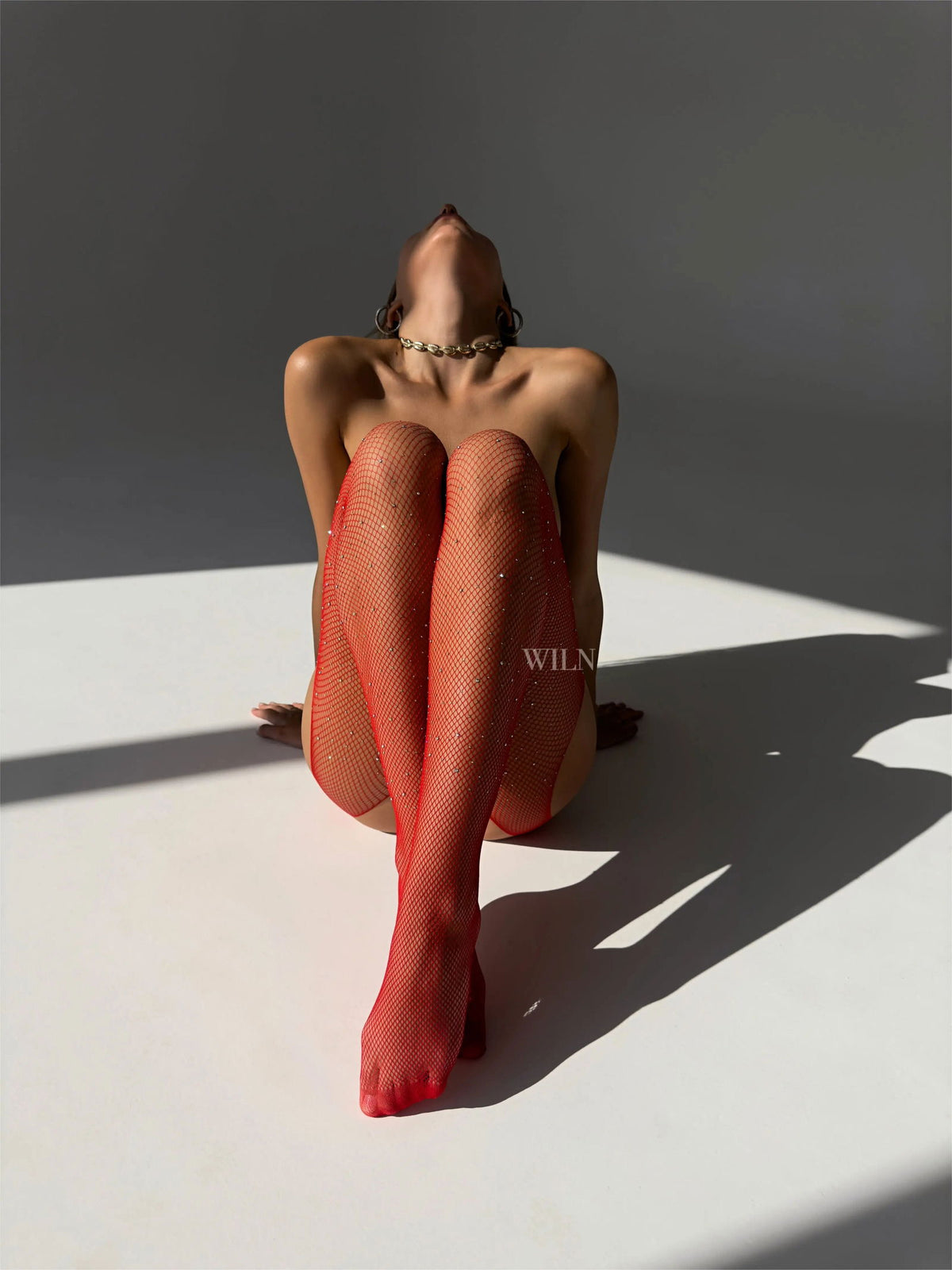 Red Jewel Rhinestone Stockings One Size