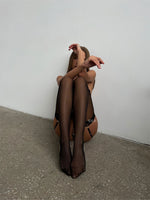 Red Lace Trim Stockings One Size