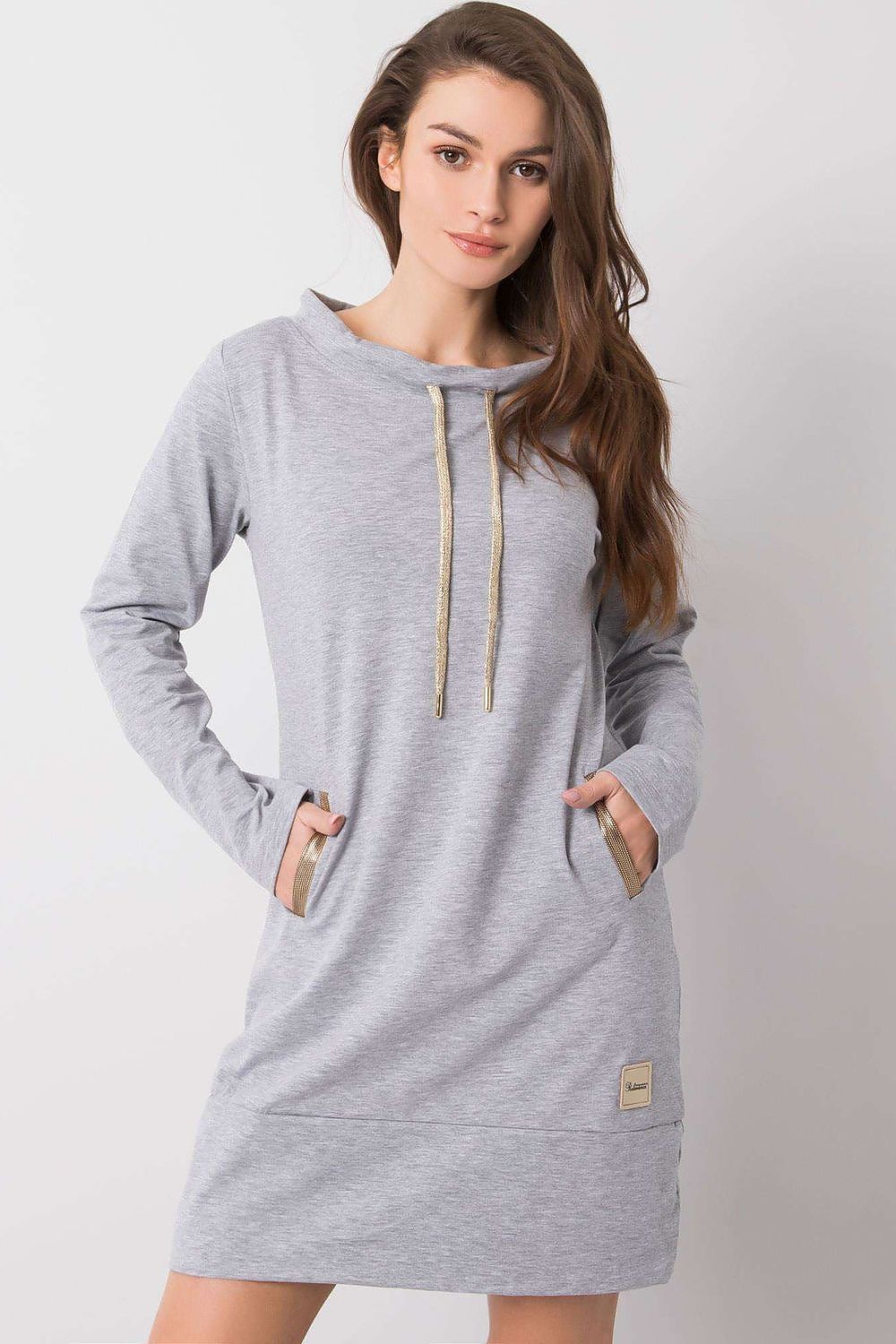 Relevance Long Sleeve Cotton Day Dress grey