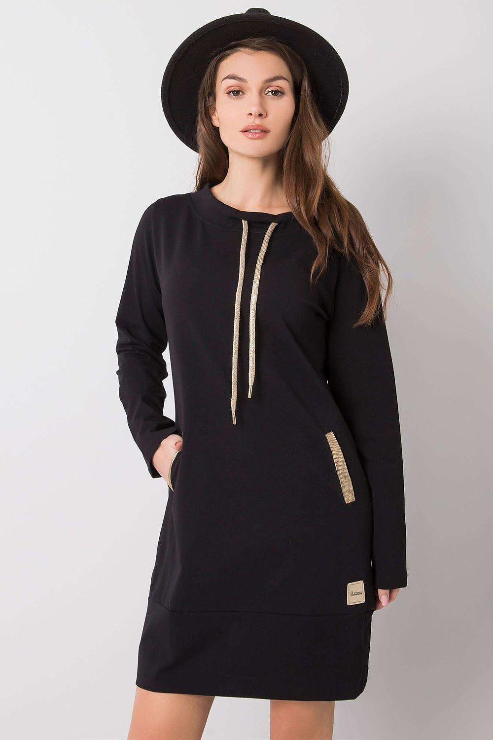 Relevance Long Sleeve Cotton Day Dress black