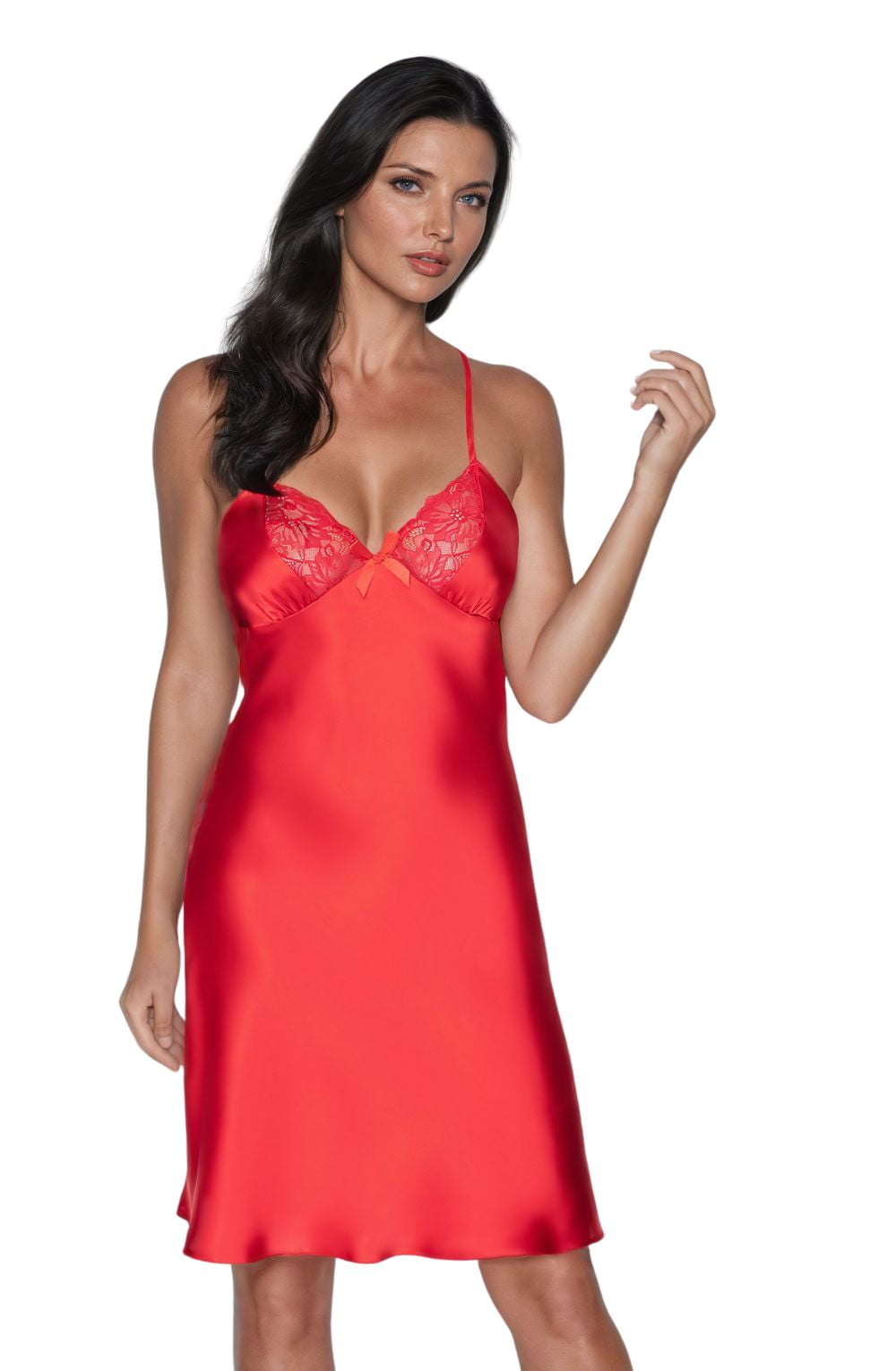 Irall Remi Satin Nightdress Hot Red
