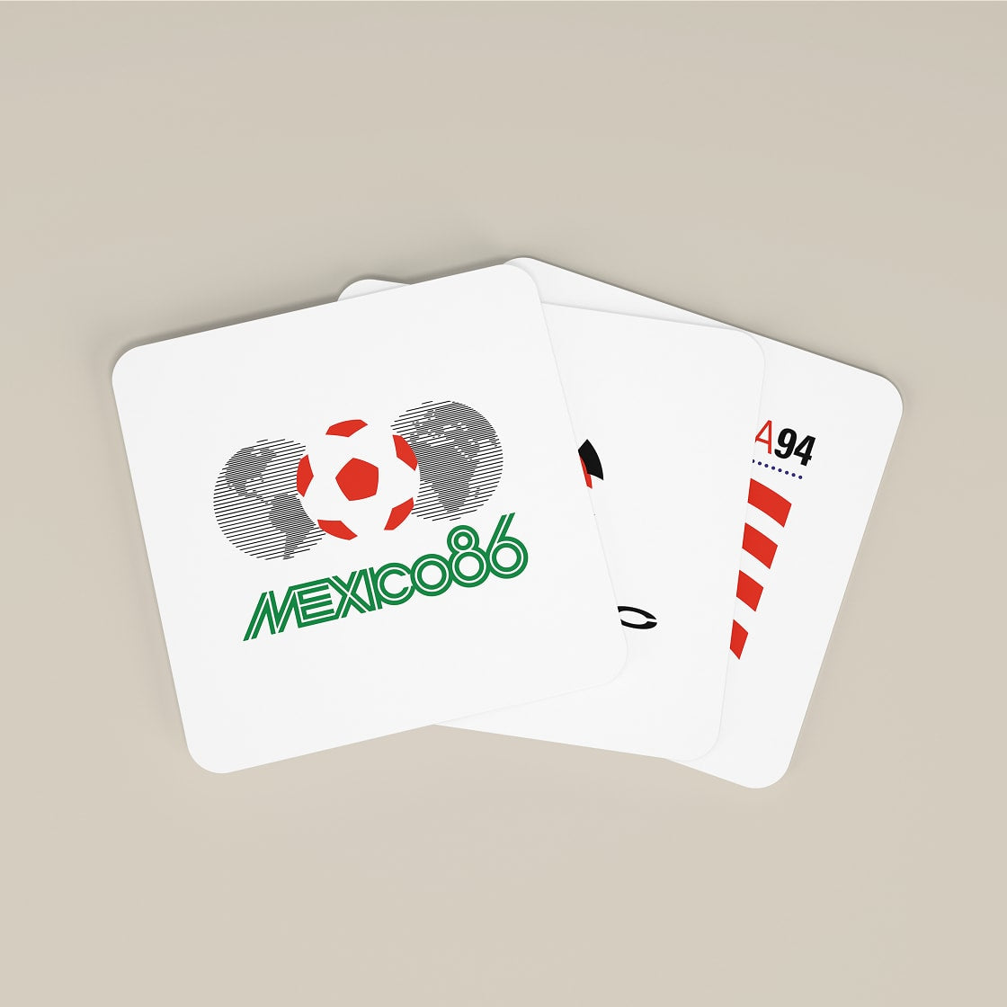 Retro Football World Cup Coasters - Set of 8