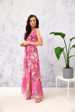 Roco Fashion Floral Chiffon Maxi Daydress with Envelope Neckline