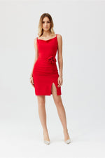 Roco Fashion Marilyn Mini Rose Slit Cocktail Dress