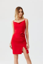 Roco Fashion Marilyn Mini Rose Slit Cocktail Dress