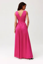 Roco Fashion Paloma Satin Maxi Cocktail Dress with Back Cutout