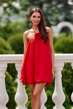 Roco Fashion Siena Satin Bombshell Cocktail Dress red