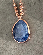 Rose Gold Plated Natural Stone Necklace with 8 Silver Beads