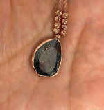 Rose Gold Plated Natural Stone Necklace with 8 Silver Beads