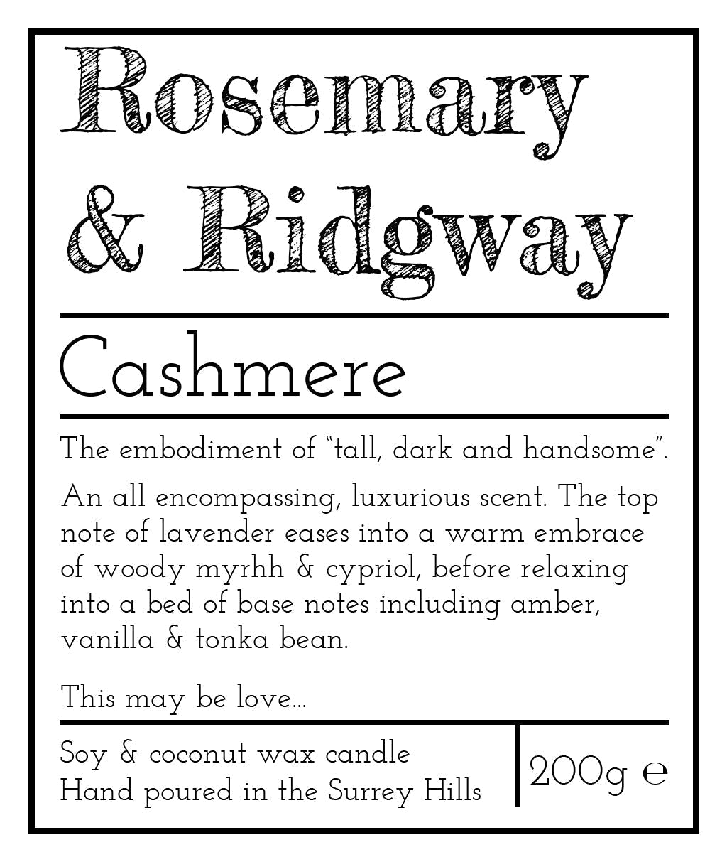 Rosemary & Ridgway Cashmere Luxury Handpoured Candle