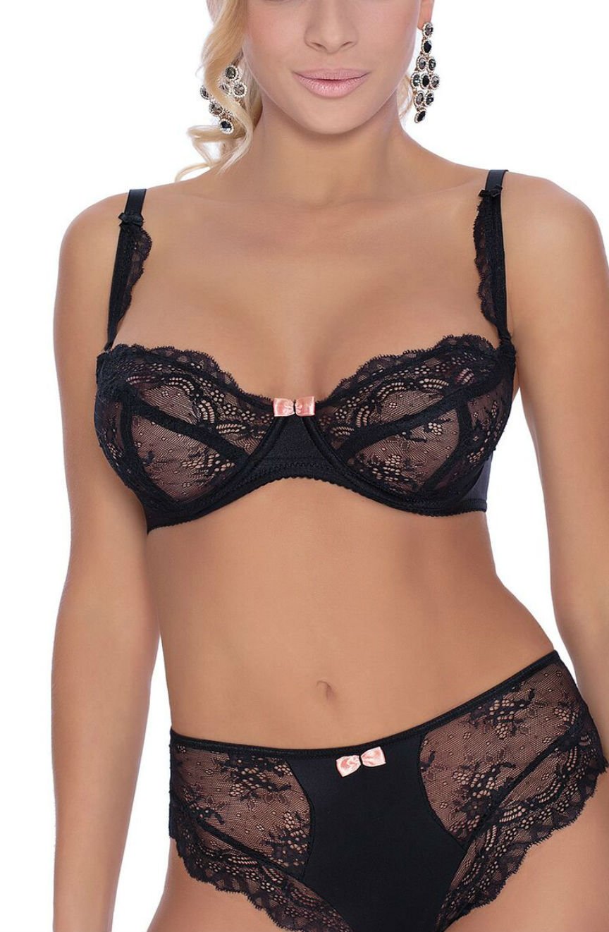 Roza Ambre Soft Cup Lace Bra Black