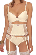Roza Fifi Push Up Lace Bra White & Blue Bow