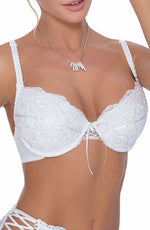 Roza Ginewra Push Up Lace & Embroidered Bra White