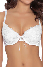 Roza Ginewra Push Up Lace & Embroidered Bra White