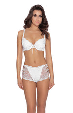 Roza Ginewra Push Up Lace & Embroidered Bra White