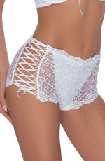 Roza Ginewra Shorts Style Lace Briefs White