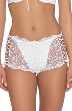 Roza Ginewra Shorts Style Lace Briefs White