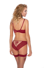 Roza Mehendi Soft Cup Bra Claret Red