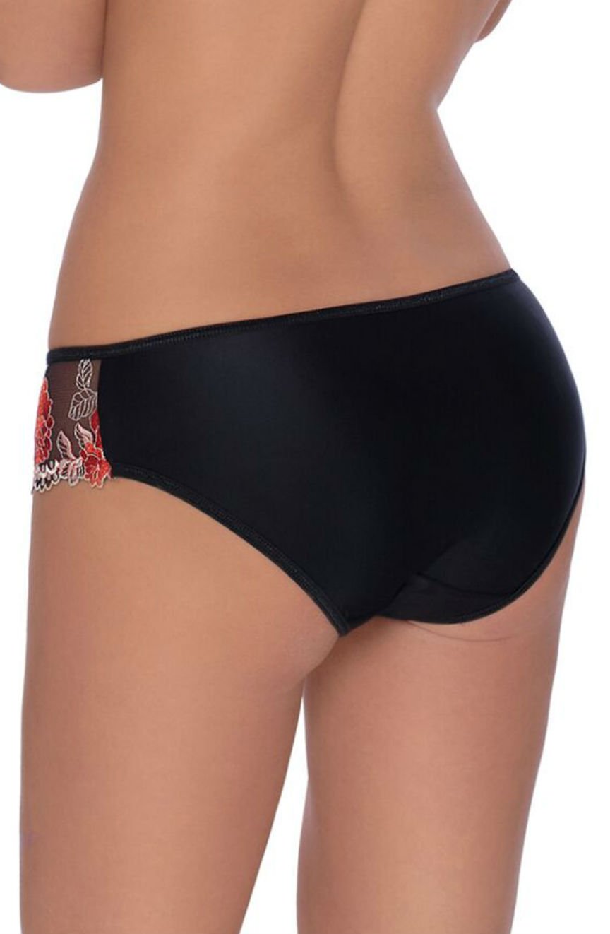 Roza Natali Black Floral Embroidered Briefs