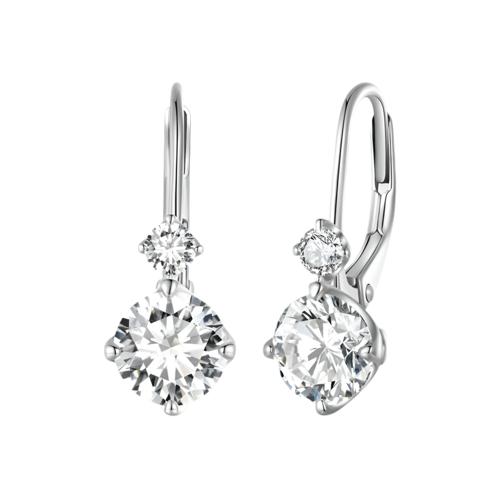 S925 Sterling Silver 1 Karat Moissanite Earrings