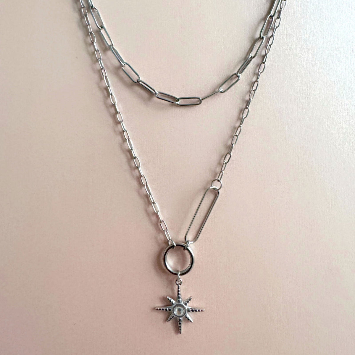 Sahara Luxe Double Layer Necklace - Silver