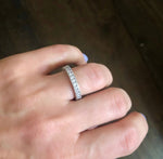 Sandwich ring with pave-set clear zircon stones Silver O Silver