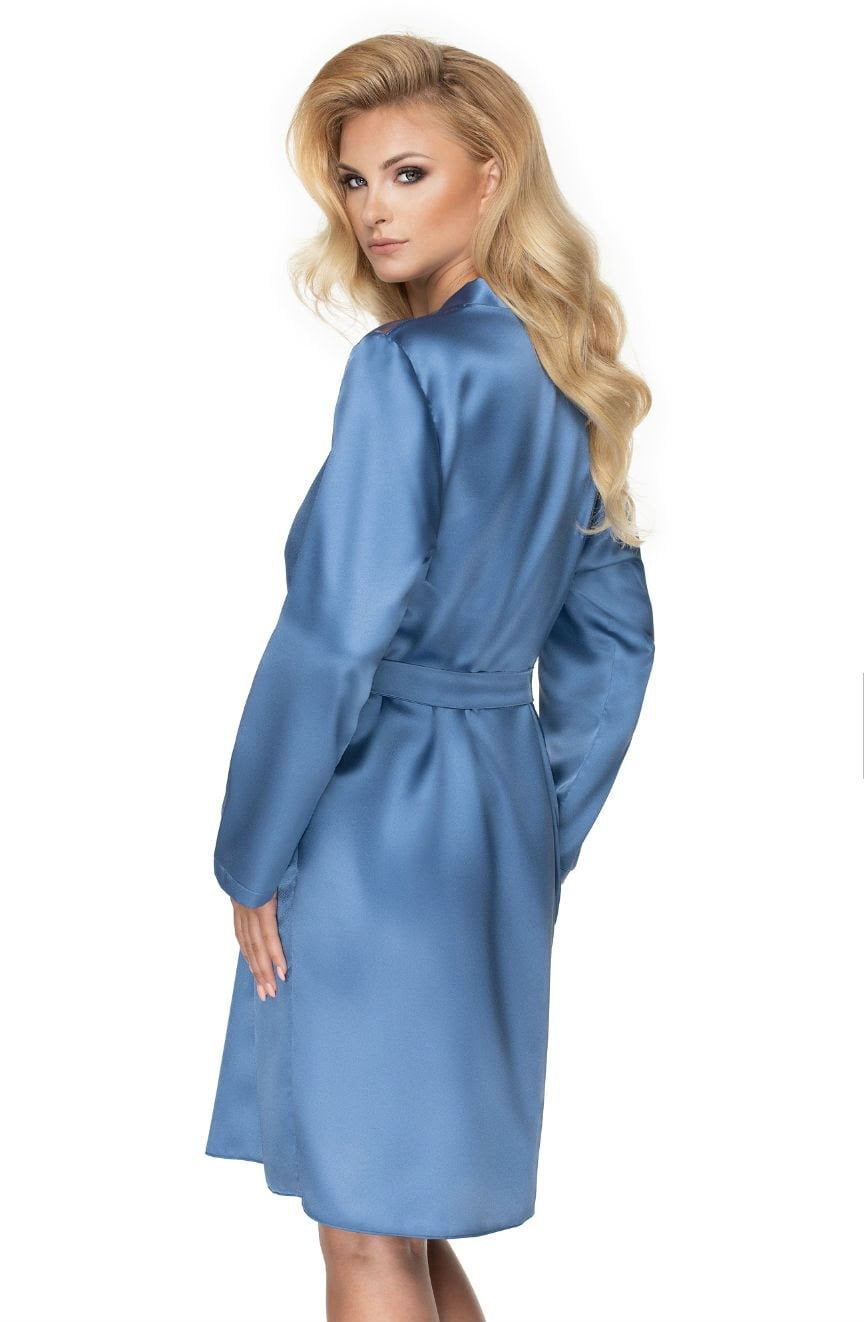 Irall Sapphire Satin Dressing Gown Azure Blue