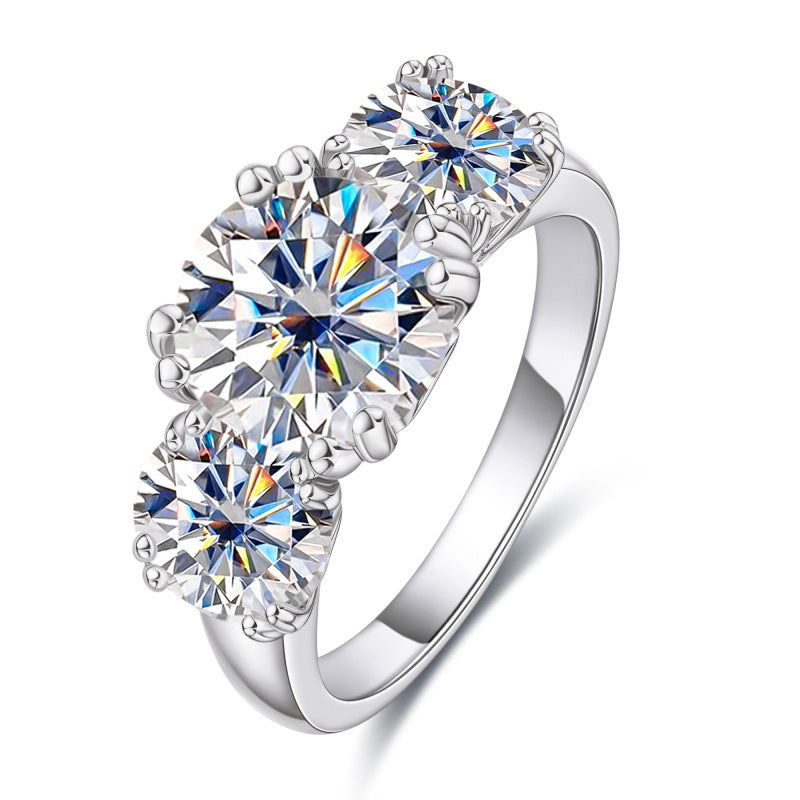 Sasha 5 Carat D Colour Moissanite Ring White Gold Color