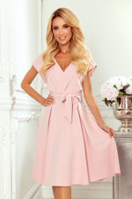 Numoco Scarlett Flared Cocktail Dress Pink