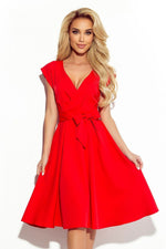 Numoco Scarlett Flared Cocktail Dress Red