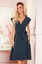 Numoco Scarlett Flared Cocktail Dress Green