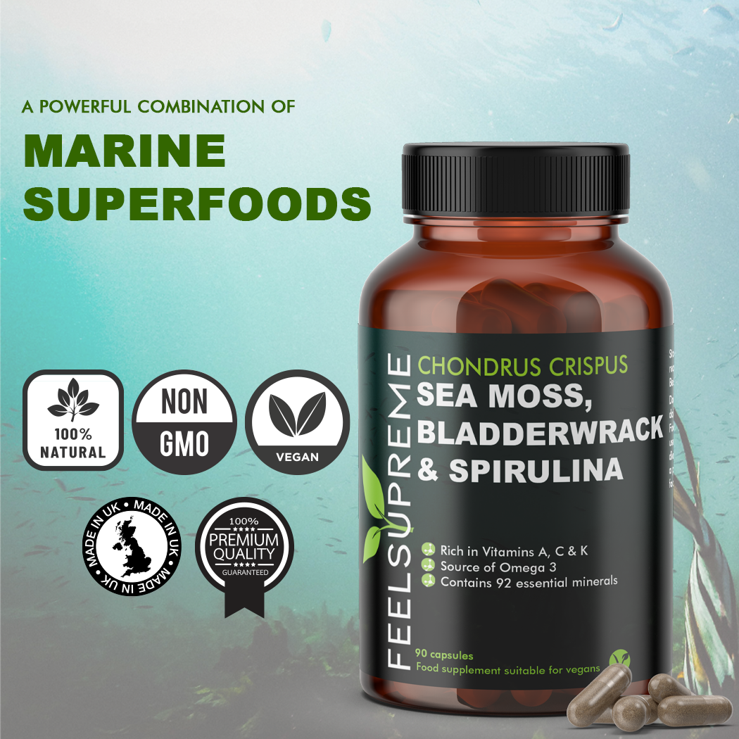 Sea Moss, Bladderwrack & Spirulina | 90 Capsules
