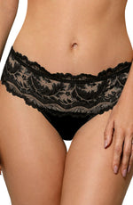 Roza Sefia Cut Out Lace Deep Briefs Black