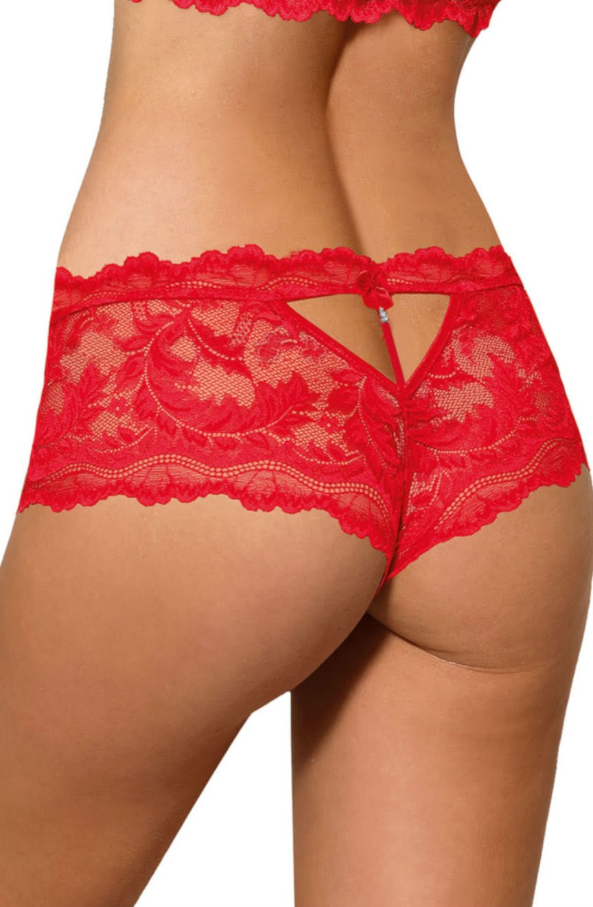 Roza Sefia Cut Out Lace Deep Brief Red